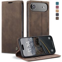 CaseMe 013 iPhone Air Hülle Klapphülle Geldbörse - Coffee