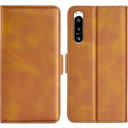 Mobigear Slim Magnet Sony Xperia 5 IV Klapphülle Portemonnaie - Cognac