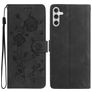 Mobigear Flowers Samsung Galaxy A17 Hülle Klapphülle Geldbörse - Schwarz