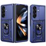 Mobigear Armor Ring Cam Slide Samsung Galaxy Z Fold 8 Ultra Hülle Hardcase Backcover Stoßfest mit Ringhalter und Kamera Slider - Blau