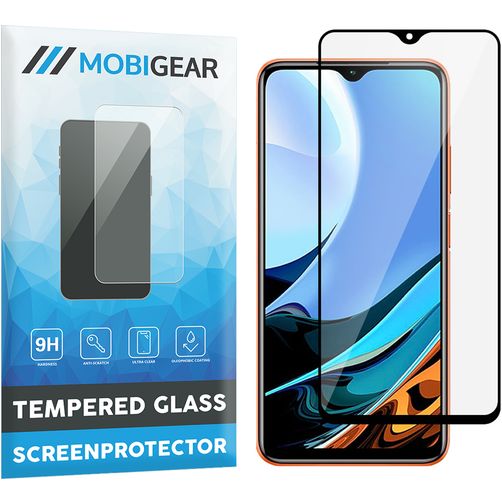 Mobigear Premium Xiaomi Redmi 9T Panzerglas Gehärtetes Glas Displayschutz - Hüllenfreundlich - Schwarz