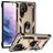 Mobigear Armor Ring Samsung Galaxy S23 Ultra Hülle Hardcase Backcover Stoßfest mit Ringhalter - Gold