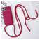 Mobigear Lanyard Card iPhone 15 Pro Silikon Handykette mit Kartenfach - Weinrot