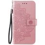 Mobigear Flowers OPPO A54 5G Hülle Klapphülle Geldbörse - Roségold