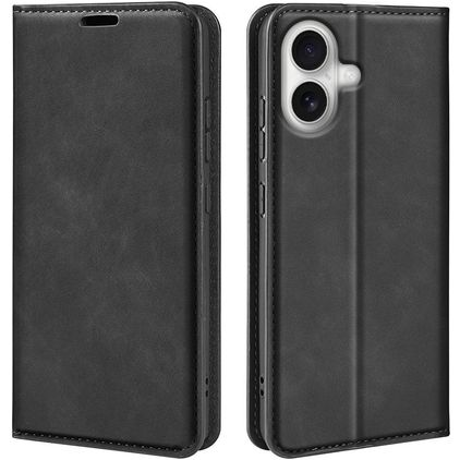 Mobigear Retro Slim iPhone 17 Hülle Klapphülle Geldbörse - Schwarz