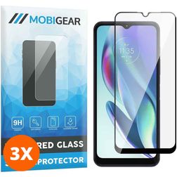 Mobigear Premium Motorola Moto G50 Panzerglas Gehärtetes Glas Displayschutz - Hüllenfreundlich - Schwarz (3er Pack)