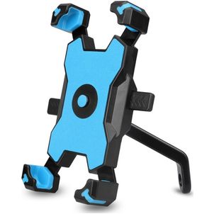 Mobigear PushHold Motorradhalterung Rückspiegel Klemme Universal - Blau