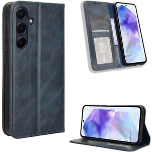 Mobigear Sensation Samsung Galaxy A35 Hülle Klapphülle Geldbörse - Blau