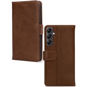 Mobilize Wallet Samsung Galaxy A15 Hülle Echtes Leder Klapphülle Geldbörse - Braun