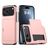 Mobigear Card iPhone 18 Pro Max Hardcase Backcover Shockproof mit Kartenfach - Pink