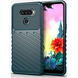 Mobigear Groove LG K50s Hülle Flexibles TPU Backcover - Grün