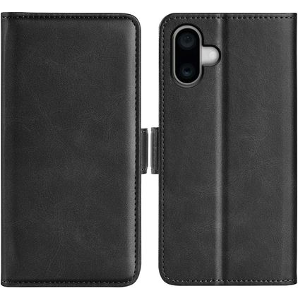 Mobigear Slim Magnet iPhone 16 Plus Hülle Klapphülle Geldbörse - Schwarz
