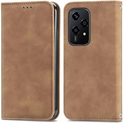 Mobigear Retro Slim HONOR 200 Lite Hülle Klapphülle Geldbörse - Braun