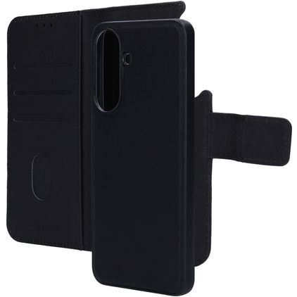 Mobiparts Samsung Galaxy A57 Hülle Echtes Leder Abnehmbare 2in1 Klapphülle Geldbörse - Schwarz