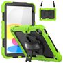Mobigear SureGrip Xtreme iPad 11 (2025) Hülle Kunststoff,Silikon Backcover + Schulterträger + Ständer - Schwarz / Grün