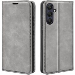 Mobigear Retro Slim Samsung Galaxy A26 Hülle Klapphülle Geldbörse - Grau