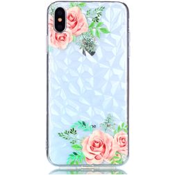 Mobigear Design iPhone XS Max Hülle Flexibles TPU Backcover - Blumen