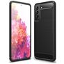 Mobigear Brushed Slim Samsung Galaxy S21 FE Hülle Flexibles TPU Backcover - Schwarz