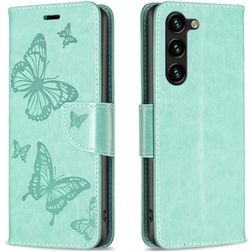 Mobigear Butterfly Samsung Galaxy S24 Plus Hülle Klapphülle Geldbörse - Grün