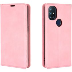 Mobigear Retro Slim OnePlus Nord N10 5G Hülle Klapphülle Geldbörse - Pink