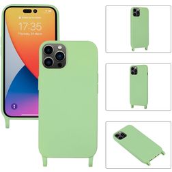 Mobigear Lanyard iPhone 14 Pro Silikon Handykette - Grün