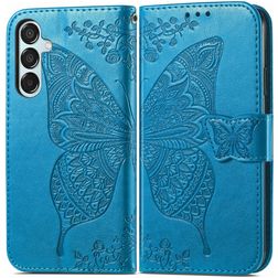 Mobigear Butterfly Samsung Galaxy M15 Hülle Klapphülle Geldbörse - Blau