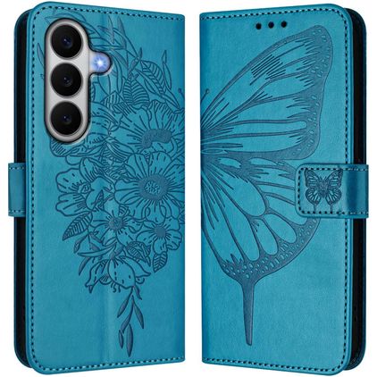 Mobigear Butterfly Samsung Galaxy A27 Hülle Klapphülle Geldbörse - Blau