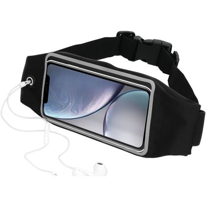Mobiparts Comfort Fit Belt Handyhalterung Joggen iPhone XR Sporthülle Neopren Gürtel - Schwarz