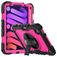 Mobigear SureGrip Xtreme iPad Mini 7 (2024) Hülle Kunststoff,Silikon Backcover + Stifthalter + Schulterträger + Ständer - Schwarz / Pink