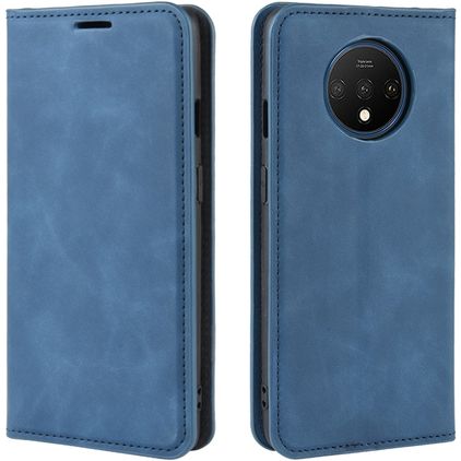 Mobigear Retro Slim OnePlus 7T Hülle Klapphülle Geldbörse - Blau