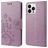 Mobigear Flowers iPhone 14 Pro Hülle Klapphülle Geldbörse - Lila