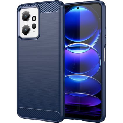 Mobigear Brushed Xiaomi Redmi Note 12 Hülle Flexibles TPU Backcover - Blau