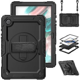 Mobigear SureGrip Xtreme Samsung Galaxy Tab A8 10.5 (2021) Hülle Kunststoff,Silikon Backcover + Schulterträger + Ständer - Schwarz