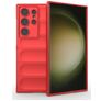 Mobigear Bumpy Samsung Galaxy S24 Ultra Hülle Flexibles TPU Backcover - Rot