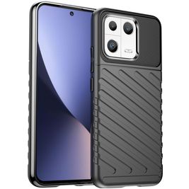 Mobigear Groove Xiaomi 13 Hülle Flexibles TPU Backcover - Schwarz
