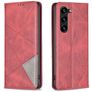 Mobigear Rhombus Slim Samsung Galaxy S25 Plus Hülle Klapphülle - Rot