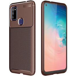 Mobigear Racing Samsung Galaxy M51 Hülle Flexibles TPU Backcover - Braun