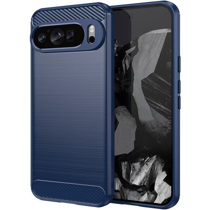 Mobigear Brushed Slim Google Pixel 9 Pro XL Hülle Flexibles TPU Backcover - Blau