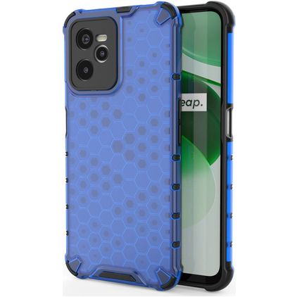 Mobigear Honeycomb Realme C35 Hardcase Backcover Shockproof - Blau