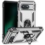 Mobigear Armor Ring Google Pixel 8a Hülle Hardcase Backcover Stoßfest mit Ringhalter - Silber