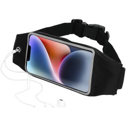 Mobiparts Comfort Fit Belt Handyhalterung Joggen iPhone 14 Sporthülle Neopren Gürtel - Schwarz