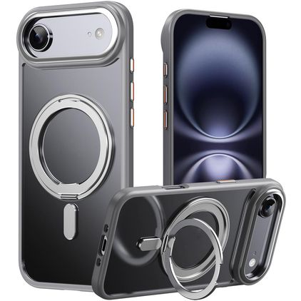 Mobigear Frosted Mag iPhone Air MagSafe Hülle Hardcase Backcover mit Ständer - Grau