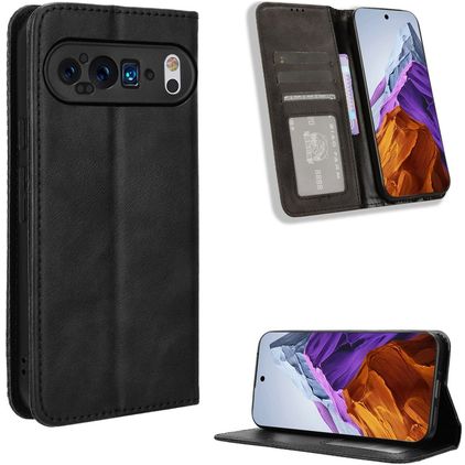 Mobigear Sensation Google Pixel 9 Pro Hülle Klapphülle Geldbörse - Schwarz