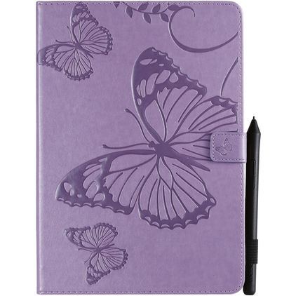 Mobigear Butterfly iPad 9 (2021) Hülle Klapphülle + Stifthalter - Lila