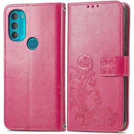 Mobigear Clover Motorola Moto G71 5G Hülle Klapphülle Geldbörse - Magenta