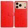 Mobigear Flowers iPhone 17 Pro Hülle Klapphülle Geldbörse - Rot