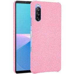 Mobigear Croco Sony Xperia 10 III Hülle Hardcase Backcover - Pink