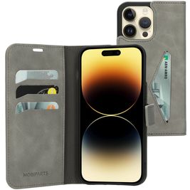 Mobiparts Classic Wallet iPhone 14 Pro Max Hülle Klapphülle Geldbörse - Granite Grey