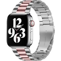Mobigear Antwerp Edelstahl Apple Watch Armband Faltschließe - 49/46/45/44 mm - Pink / Silber