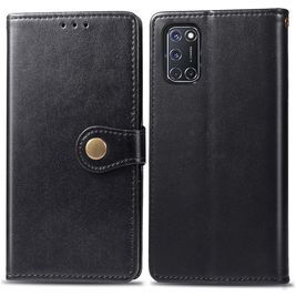 Mobigear Snap Button OPPO A52 Hülle Klapphülle Geldbörse - Schwarz Mobigear Snap Button OPPO A52 Hülle Klapphülle Geldbörse - Schwarz